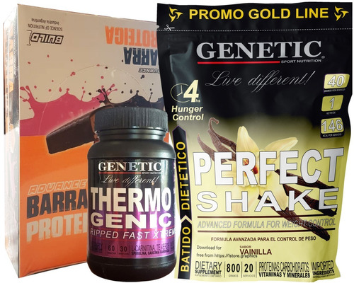 Bajar Peso Batido Perfect Shake Thermogenic Barras Genetic 