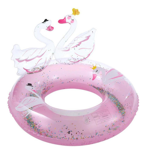 Boia Cisne Glitter Redonda Infantil Para Piscina Mar - 70cm