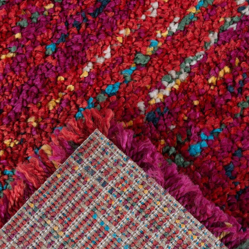 Alfombra Shaggy Sherpa Colores 160c230 Cm Rojo Diseño De La Tela Polipropileno