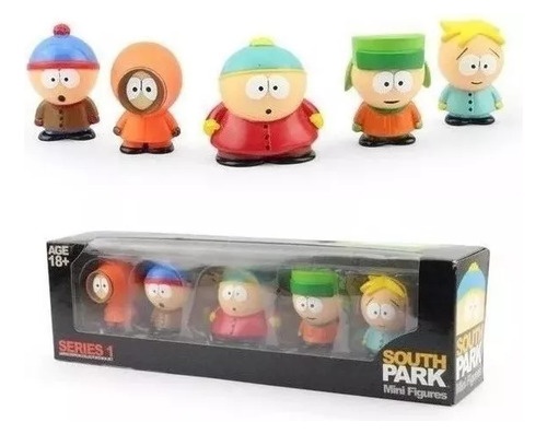 5 Figuras South Park,muñeca Coche En Caja