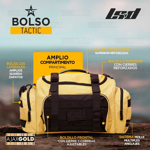 Imagen 4 de 10 de Bolso Tactico De Viaje Reforzado Gym Deportivo Grande Asalto