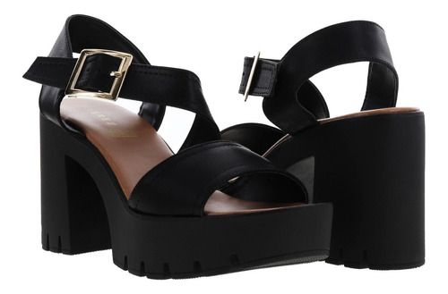 Zapatos De Tacón 9cm Mujer Dama Plataforma Negro 