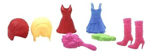 Boneca Troca Roupa Cabelo Sapato Fashion + Acessórios 11 Pçs