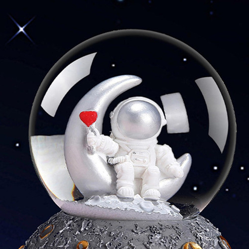 Astronauta Luminoso Copo De Nieve Bola De Cristal Caja De