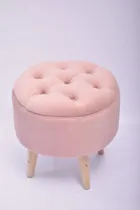 Comprar Puff Capitone. Botones. Redondo En Pana. Banqueta. Matera 