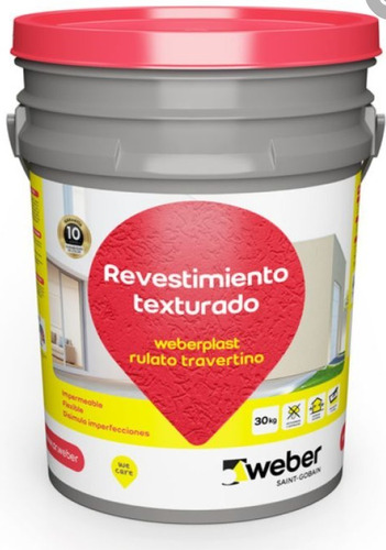 Revestimiento Weberplast Texturado Rulato Travertino 30 Kg