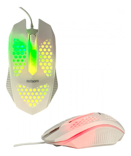 Mouse Óptico Rgb 1200dpi Exbom Ms-c33 Cor Branco