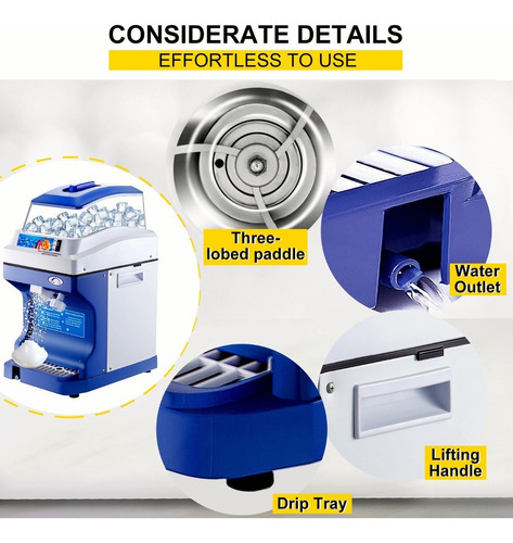 Vevor Trituradora De Hielo Eléctrica Automática 300w Color Azul