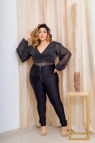 Body Brilho Glitter plus Size Festa Ano Novo Lurex Bt1
