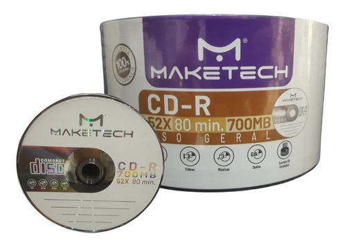 50 Midia Virgem Cd Maketech Psone Ps1 Musica Mp3