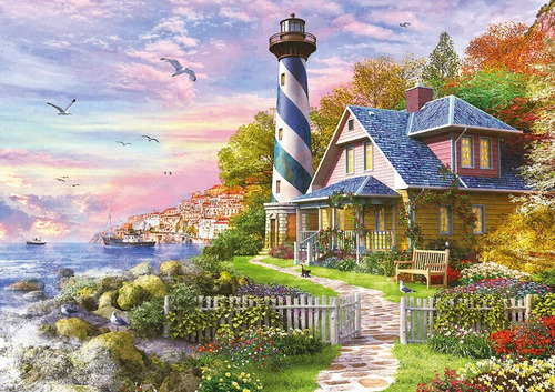 Imagen 3 de 8 de Rompecabeza Puzzle Educa Faro Rock Bay 4000 Piezas Didactico