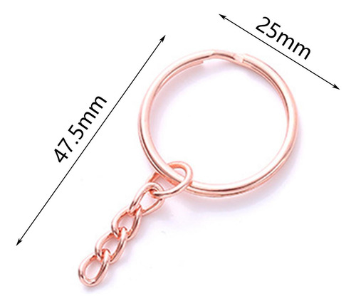 3 X 50 Llaveros Con Cadena De 1 Pulgada Y Anillos De Salto,