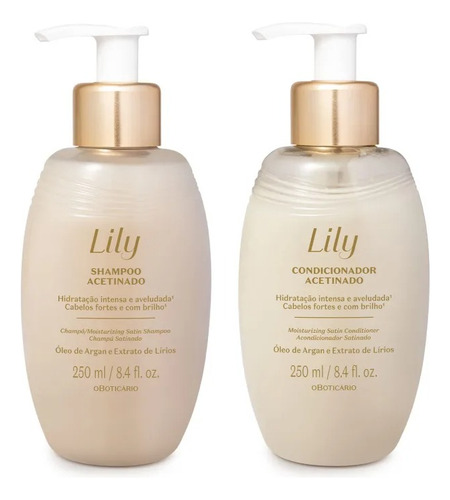 Kit Lily Shampoo + Condicionador + Óleo Corpo E Cabelo