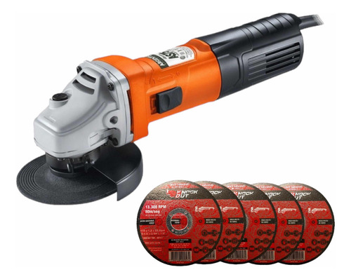 Amoladora Argentec Nacional Industrial As75 750w Profesional 115mm 50/60hz 4 1/2 Pulgadas Naranja 220v