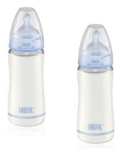 Imagen 3 de 3 de Set Mamaderas 300ml Nuk Set X2 Celeste - Firts Choice+