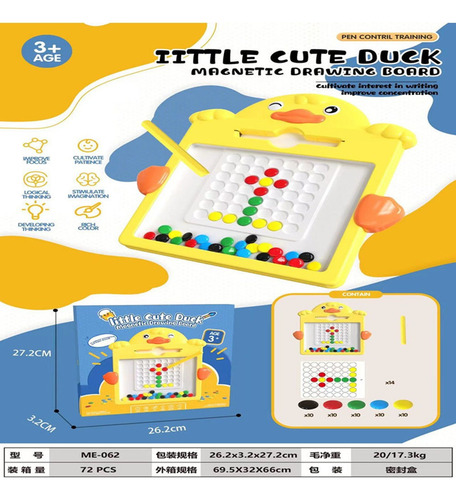 Quadro De Desenho Magnético Com Desenho De Pato Amarelo