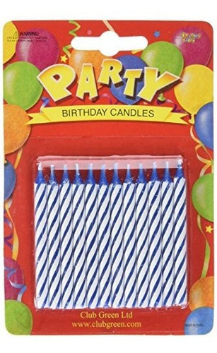 Club Green Party Velas - Candy Twist, Azul, 12 Velas