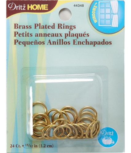 Dritz Home 44348 Anillos Chapados En Laton  1/2 Pulgada  24 