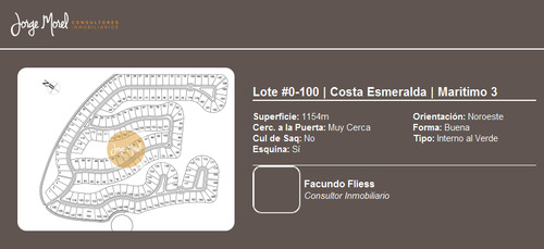 Lote Interno Al Verde #0-100 - Costa Esmeralda - Maritimo 3 - 1154m2 #id 20866