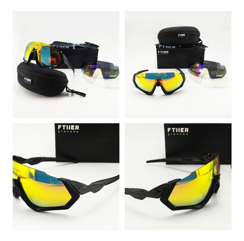 Gafas Ciclismo Ftiier 3 Lentes Bicicletas Ruta Mtb Original