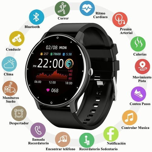 Imagen 1 de 10 de Smart Watch Zl02d Reloj Inteligente Para Samsung Xiaomi Y +