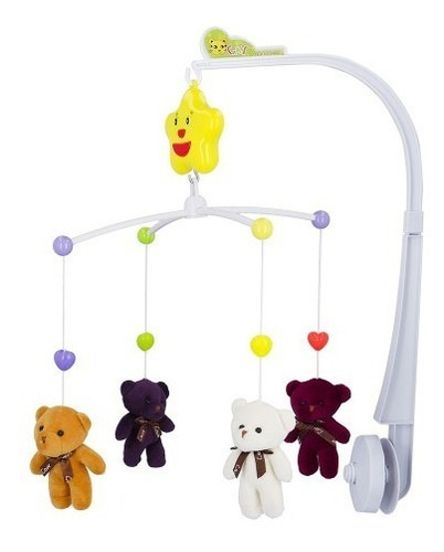 Movil Cunero Musical Giratorio Con Juguete Cuna Bebe Peluche