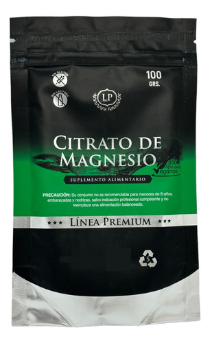 Citrato De Magnesio En Polvo Linea Premium 100 Gramos