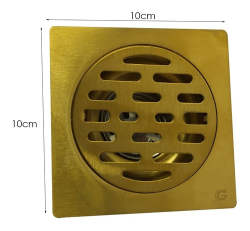 Imagen 2 de 4 de Rejilla De Piso Cuadrada De 10x10cm Dorada