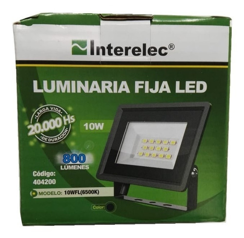 Imagen 2 de 2 de Reflector Proyector Led 10w Interelec Ip65 Luz Dia Exterior