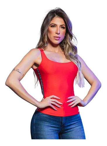 Blusa regata jeans feminina sales