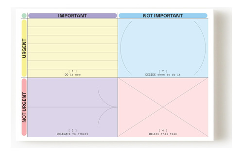 Eisenhower Matrix Nota Adhesiva 50 Pagina 6 9  Diseñada Para