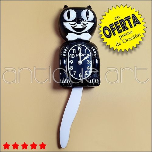 Imagen 1 de 7 de A64 Kit Cat Klock Reloj De Pared Tipo Pendulo Gato Antiguo