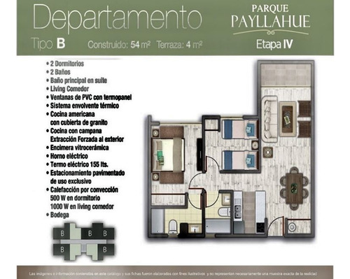 Departamento Full Amoblado, Parque Payllahue, 2d 2b 54/66 M2
