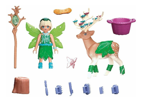 Figura Armable Playmobil Forest Fairy Con Animal 39 Piezas