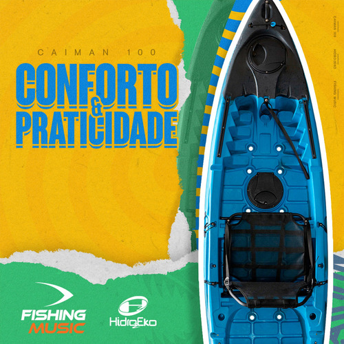 Caiaque Pesca Caiman 100 Hidro2eko Cadeira Remo Cor Laranja