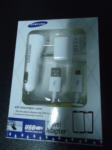 Kit 3 En 1 Samsung Cargador Pared Auto