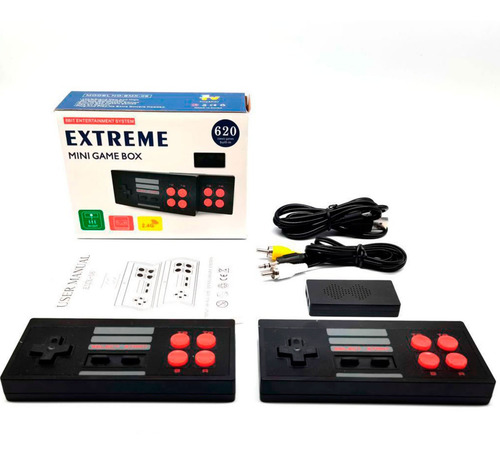 Imagen 3 de 5 de Mini Consola Retro Clasica 620 Videojuegos 2 Controles Nuevo