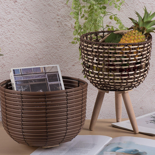 Soporte De Planta De Cesta Tejida Con Exhibición Estilo A S