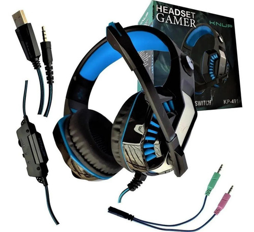 Headset Gamer Knup Kp-491 Hathor Pro Led Multiplataforma