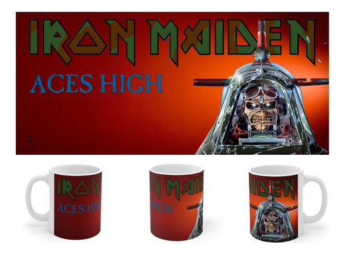 Rnm-0480b Taza Tazon Iron Maiden - Aces High (ver.2)