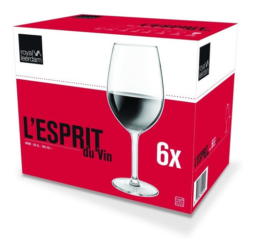 Copas Vino Royal Leerdam 530 Ml Pack X 6. Libbey S. Du Vin Color Transparente