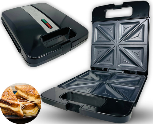 Sanduicheira Tost Elétrica Faz 4 Pães Por Vez Cor Preto 220v