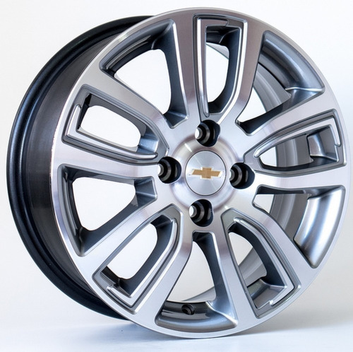 Rodas Chevrolet Onix Activ Kr R80 Aro 15 (4x100)(jogo)+bicos Cor Grafite Diamantado