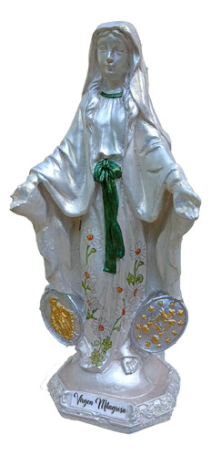 Virgen De La Medalla Milagrosa - Hecha En Yeso - 22 Cm Alto