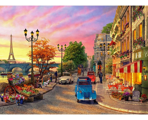 Rompecabezas Anatolian Dominic Davison Atardecer Parisino 1000 Piezas