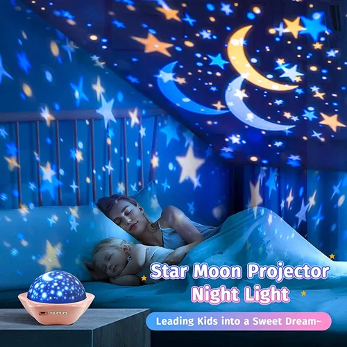 Lampara luz nocturna proyector estrellas luna niños dormir noche