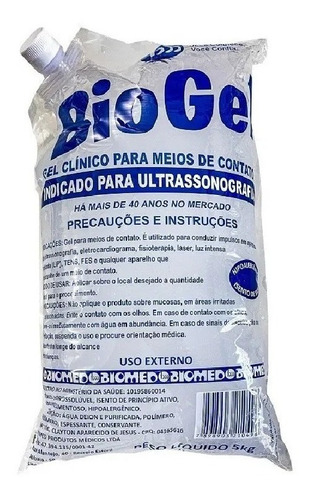 Gel Clinico Contato Condutor Ultrassom Incolor Bag 5kg