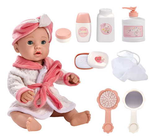 Bebote New Reborn Muñeca Muñeco Bebe Con Bata De Baño 41 Cm