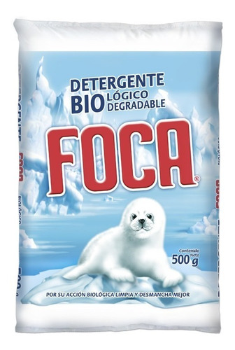 Imagen 1 de 3 de Detergente En Polvo Foca Para Ropa Biodegradable 500 Gr