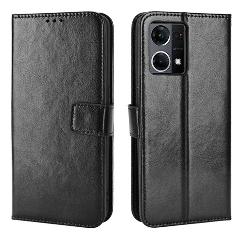 Funda De Anticaída For Oppo Reno 7 4g De Cuero Flip Cartera